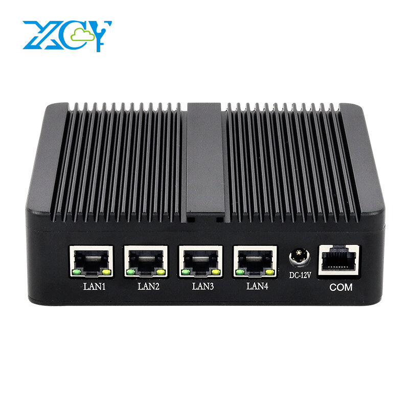 XCY-Mini PC Intel Celeron J4125, Quad-Cores, 4x LAN, 2,5G, intel i225V NIC, Software Router, Firewall, VPN, NAS, vitualización de servidor
