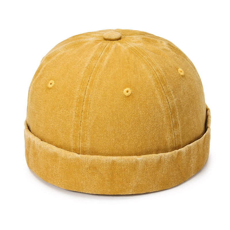 Nowy Brimless mężczyźni kapelusz Docker kapelusz Beanie Sailor kapelusze czapka bawełniana oddychająca wiosna jesienna czapka Retro regulowane kobiety czapka hip-hopowa