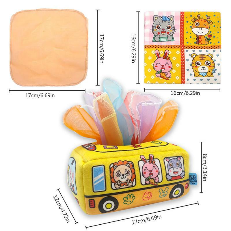 Toy Tissue Box High Contrast Crinkle Sensory Silk Scarves Toys Early Learning STEM Montessori Education Montessori Toys For
