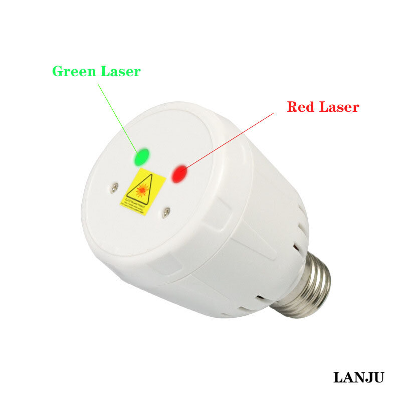 Mini 3W LED E27 Red Green Laser Bulb RGBW Star Projection Light Christmas Party Atmosphere Lights Home DJ Voice Controlled Flash