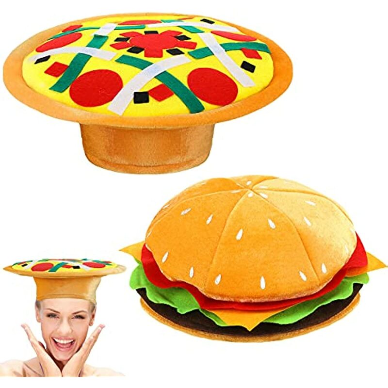 Engraçado comida rápida hamburger chapéus fantasia cheeseburger em forma de bonés festa vestir-se traje unisex maré casual burlesque gorro