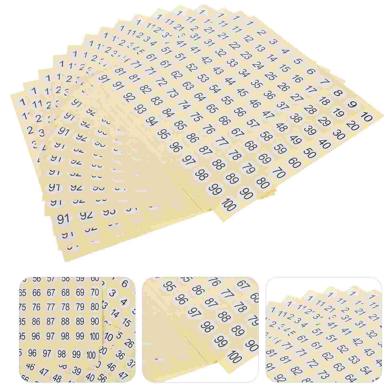 15 Sheets Home Organizing Number Sticker Decals Numbered Stickers Labels Numbers Small Sign Coated Paper Classification