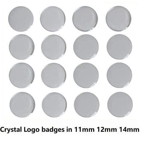 Logotipo de cristal para coche, pegatina de botón, emblema, 3D, 10mm, 11mm, 12mm, para Volkswagen, VW, Skoda, Audi, BMW, llave plegable M, 5 unidades por lote