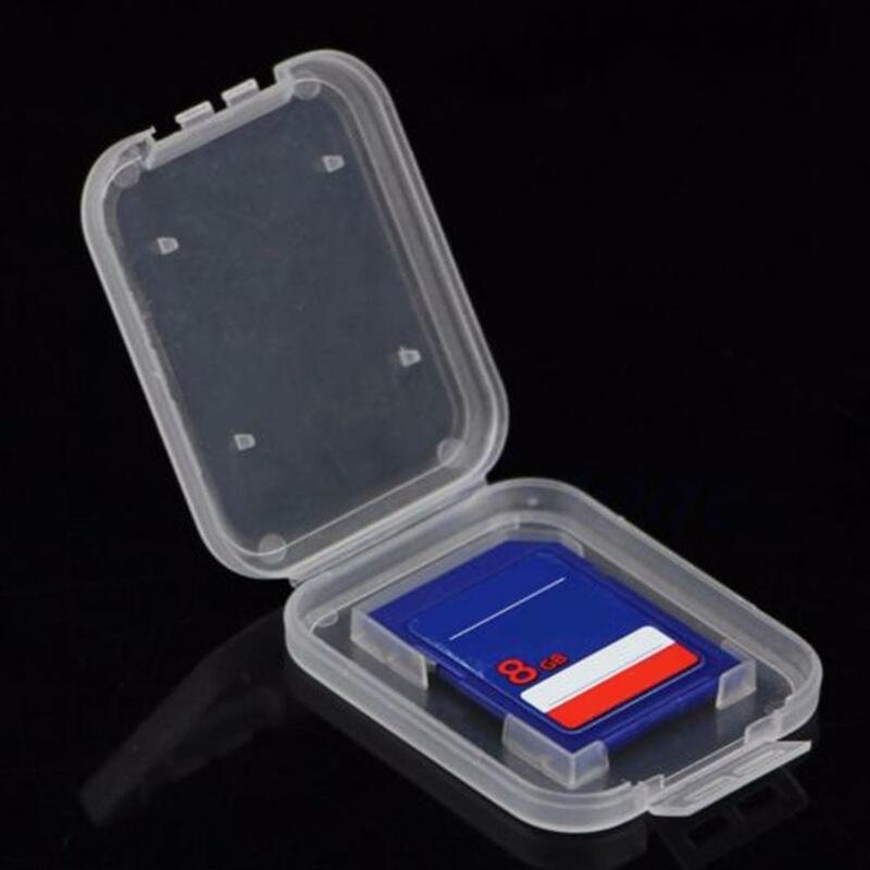 10 قطع المحمولة شفافة خفيفة الوزن القياسية SD SDHC غلاف بطاقة ذاكرة تخزين حامل