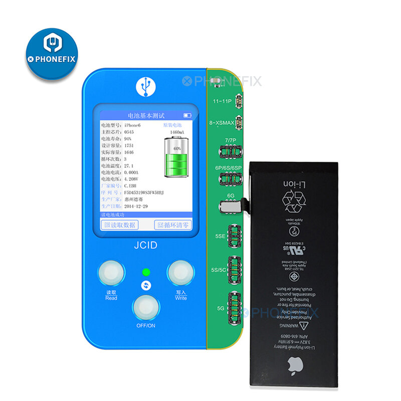 Programador Fotossensível Touch Shock, Bateria de Impressão Digital, Cor Original, JC V1SE, Compatível com iPhone 11, 12, 13Pro, 14, 15 Pro Max