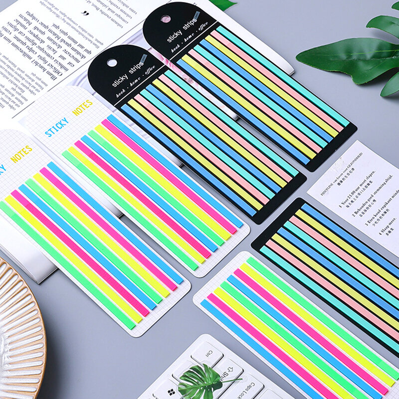 Decorative Transparent Sticky Notes Clear Bright Color Memo Pads Post Notepads Journaling Stationery Index Tab Book Study Marker