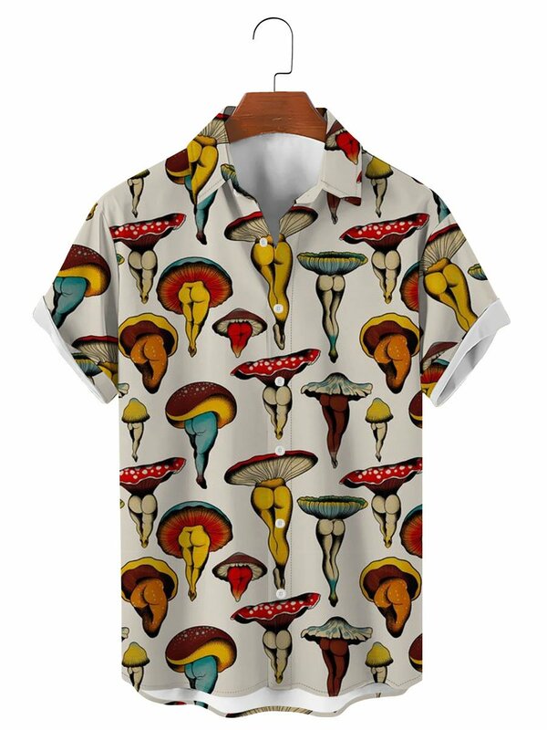 Мужская рубашка с короткими рукавами, Повседневная Свободная гавайская рубашка с 3D-принтом в стиле арт-графики, уличная одежда, 2024