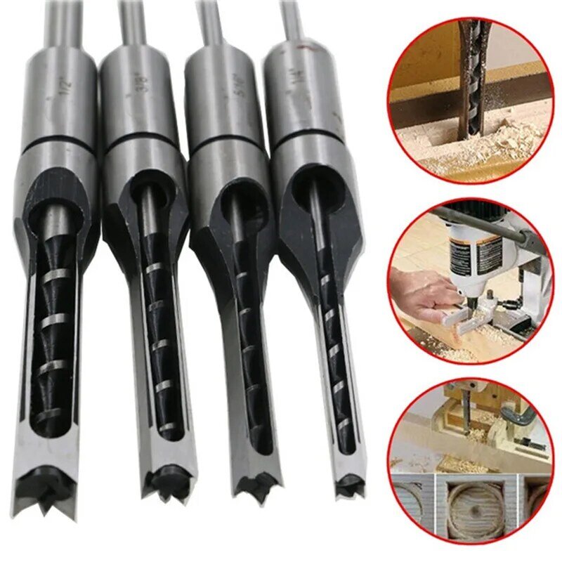 6/8/12.5mm HSS Square Hole Drill Bit Auger Bit Steel Mortising Drilling Craving DIY Furniture Square Drill Bit Woodworking Tools