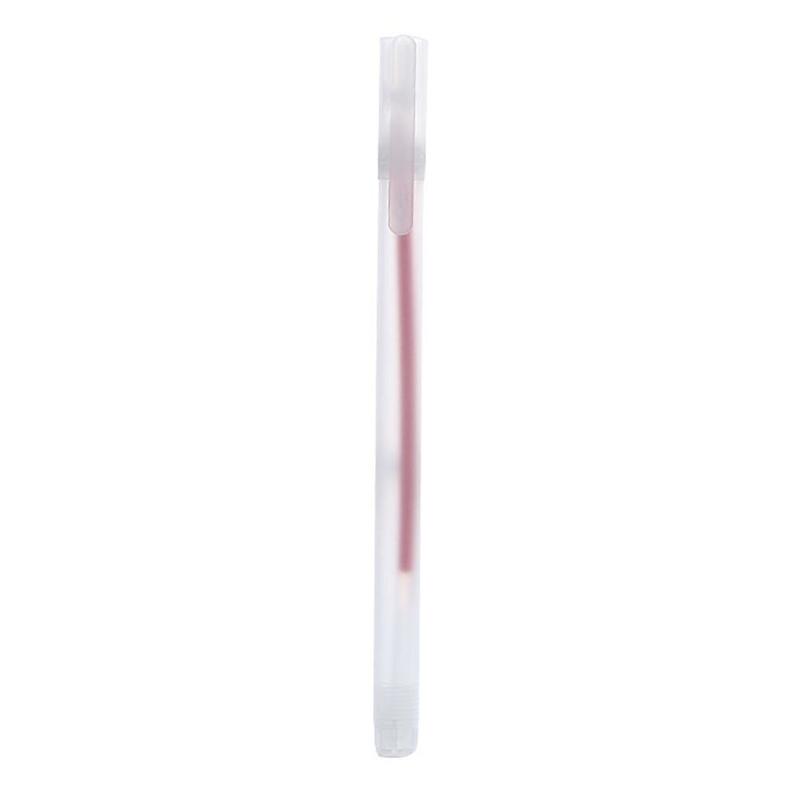 Criativo Simples Transparente Fosco Gel Pen, Recargas Recarregáveis para a Escola, Papelaria de Escritório, Grande Capacidade, Preto Vermelho e Azul, 0.5mm, P8X7