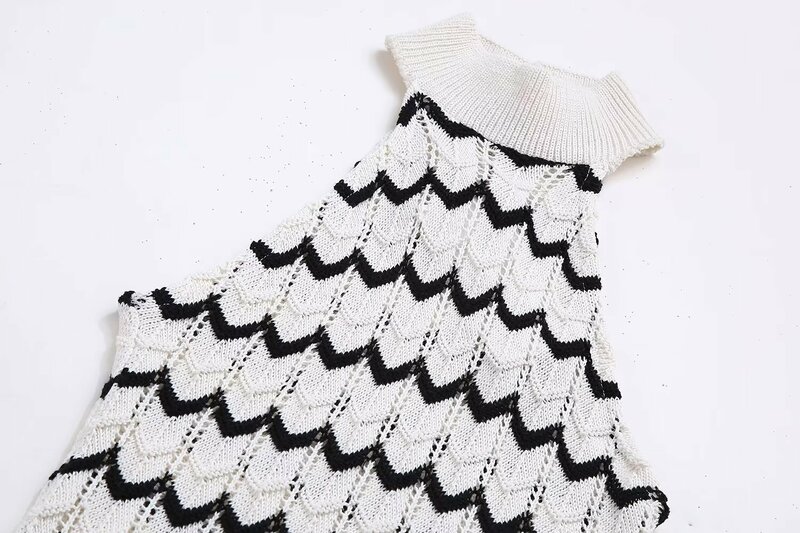 여성용 소프트 터치 뜨게 미니 원피스 빈티지 카울 드레스, 세련된 패션 가운, 2024 신상