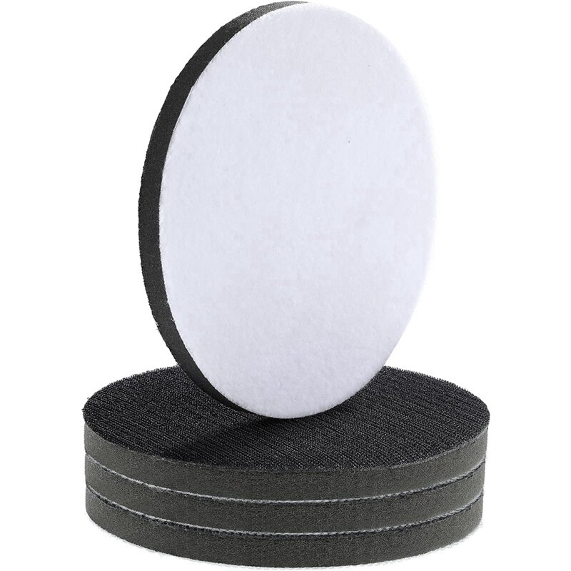 ABSF 4Pcs 6 Inch Hook And Loop Soft Foam Buffing Pad Sponge Buffer Backing Pad Soft Density Interface Pads Hook And Loop