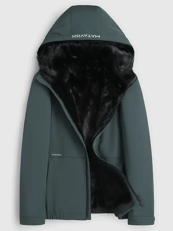 AYUNSUE высококачественные меховые парки мужская зимняя куртка норковая подкладка съемные меховые пальто и куртки с капюшоном теплая меховая парка короткое пальто S