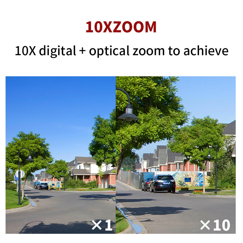 Do 5MP podwójny obiektyw bezpieczeństwo zewnętrzne kamera PTZ WiFi 10X Zoom CCTV 3MP detekcja człowieka H.265 kamera wideo noktowizor
