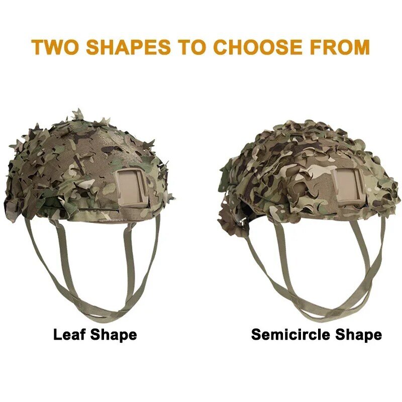 3D Camo Laser Cut Leaf Shape Airsoft Helmet Cover Mesh Helmet Cloth Paintball Paratrooper Hunting Airsoft Helmet Accessories