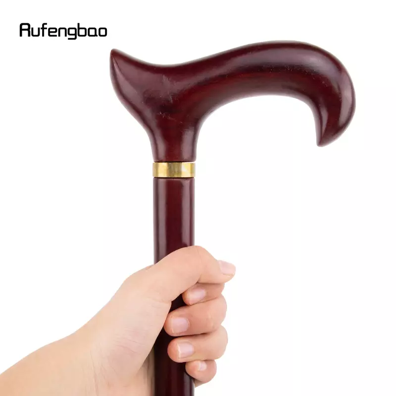 Red Wooden Single Joint Fashion Walking Stick Decorative Cospaly Party Walking Cane Halloween Mace Crutch  Wand Crosier 94cm