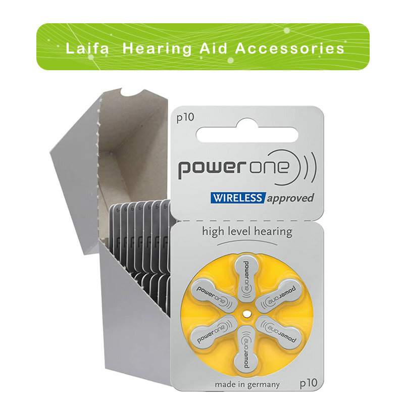 Powerone-Appareil auditif Zinc Air, 60 pièces, 24.com P10 P13 P312 P675 pour CIC ITC RIC BTE