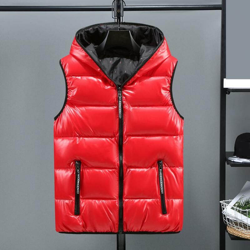 Pele-toque popular coldproof bolsos colete quente casaco capa streetwear