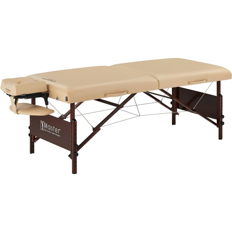 Paquete de mesa de masaje Master Del Ray Pro portátil, Color arena, lujoso con cojín grueso de 3"