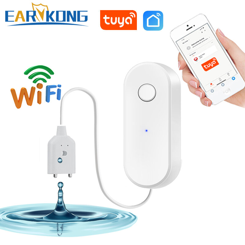 EARYKONG Tuya-Sensor de fugas de agua, detectores de alarma de líquido, 3 versiones disponibles, aplicación Smart Life, fácil instalación
