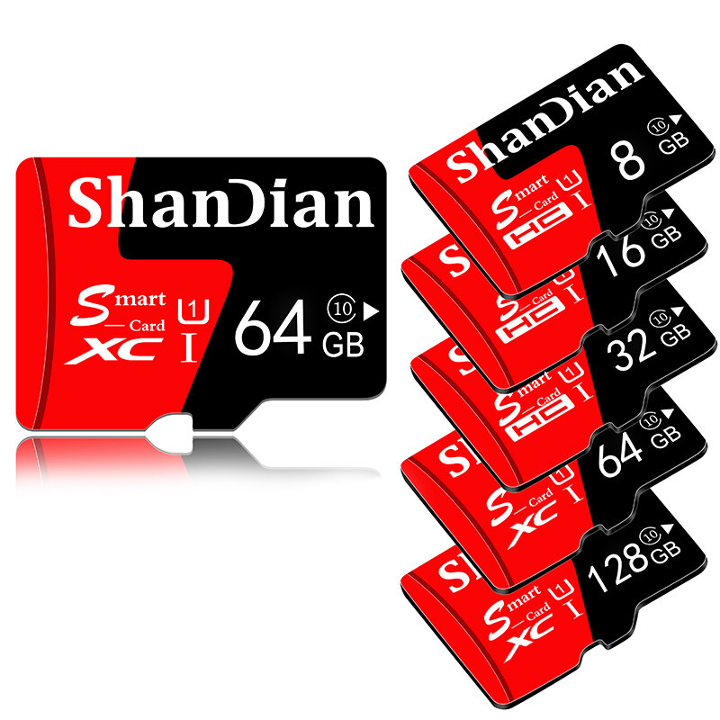 الذكية SD 128 جيجابايت 32 جيجابايت 64 جيجابايت الفئة 10 بطاقة SD الذكية SD/TF بطاقة فلاش بطاقة الذاكرة الذكية SD للهاتف/اللوحي إعطاء قارئ بطاقات الهدايا
