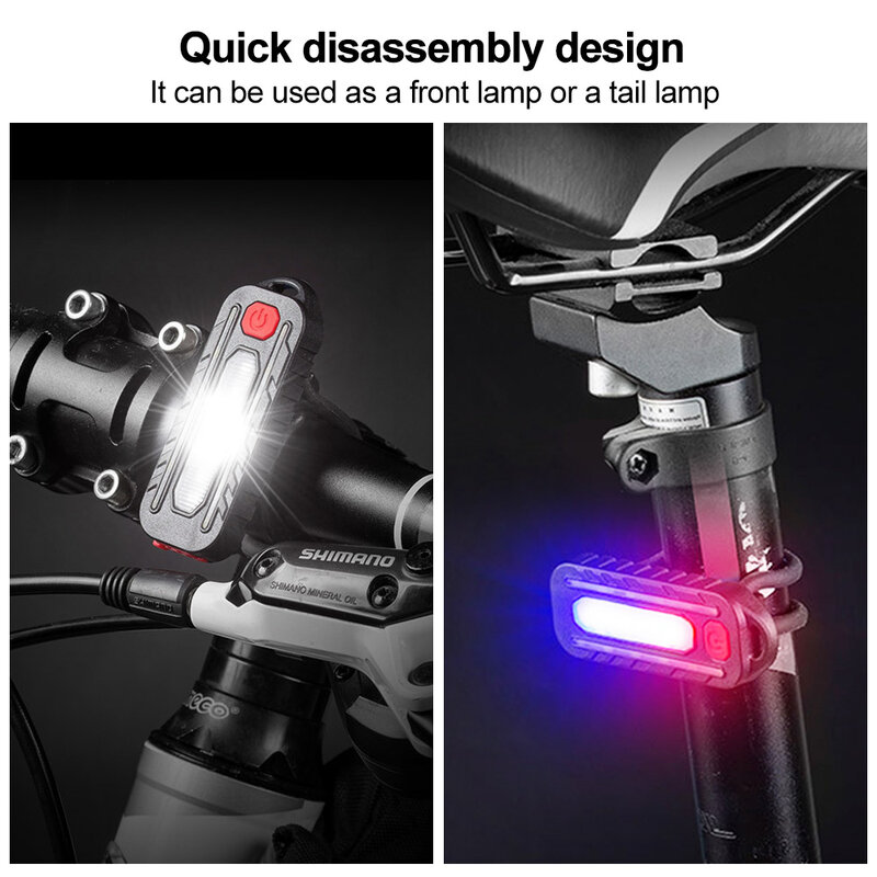 Luz de advertencia roja y azul multifunción, carga USB, luz trasera de bicicleta, LED impermeable, Clip de hombro de policía, lámpara de casco