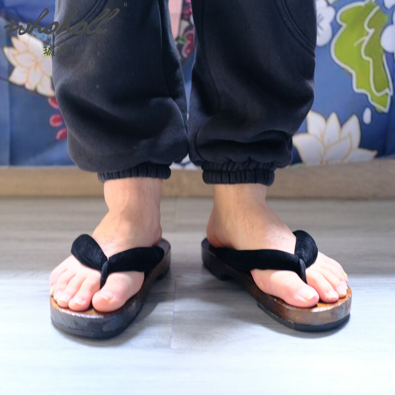 Chanclas japonesas Geta para hombre y mujer, zapatillas de suela gruesa de madera, zuecos japoneses, sandalias
