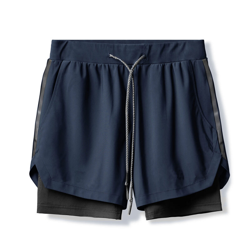 Nova dupla camada anti luz sunning shorts de corrida dos homens treinamento tecido cinco pontos calças moda camuflagem calças basquete