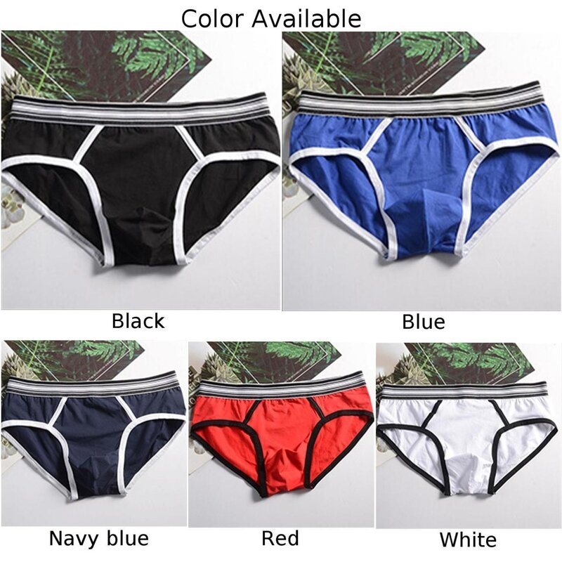 Men Cotton Comfortable Close-fitting Briefs Soft Breathable Panties Middle Waist Underpants Shorts Large Size Sexy Underwear