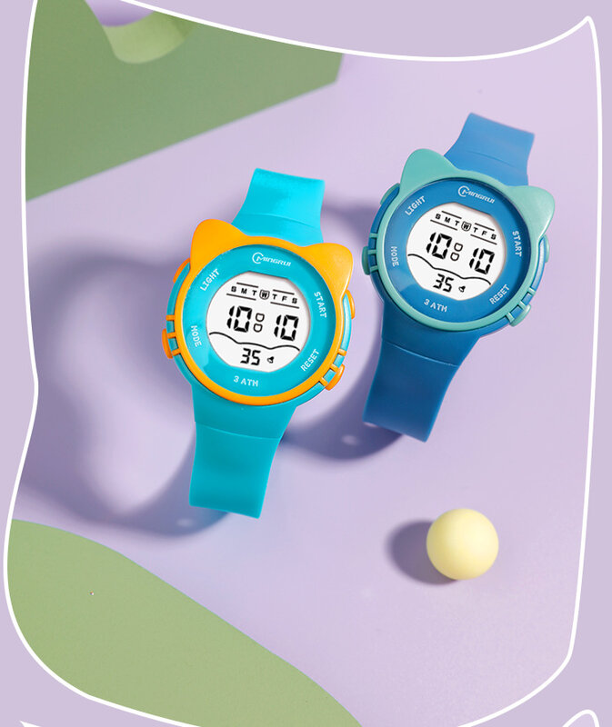 Милые детские водонепроницаемые электронные часы с будильником GirlsBoys