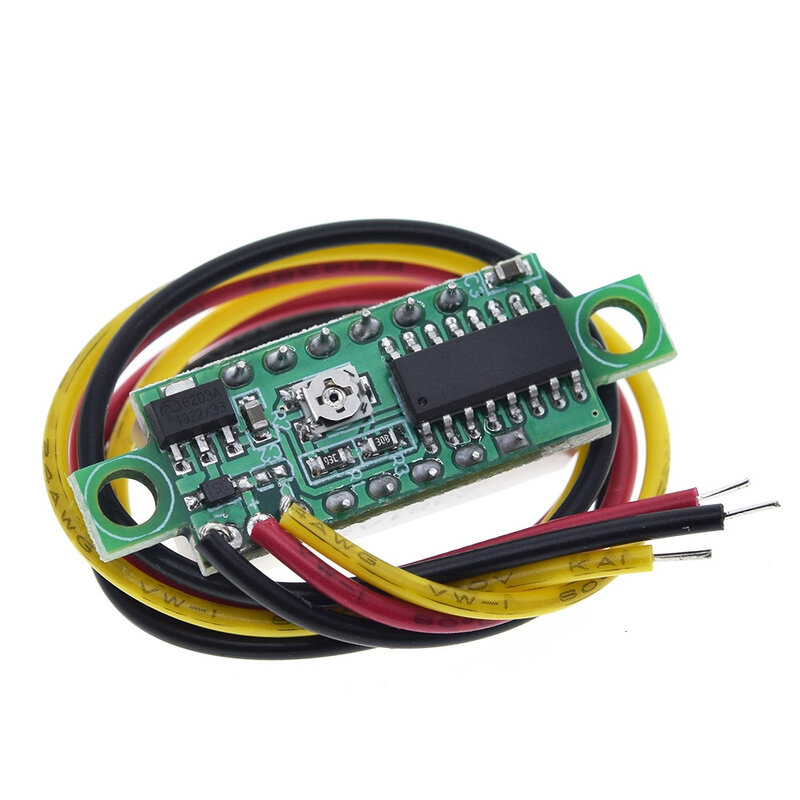 TZT-Mini módulo probador de voltaje Digital, 0,28 pulgadas, 2 cables, 3 cables, 2,5 V-40V, LED rojo/azul/amarillo/verde
