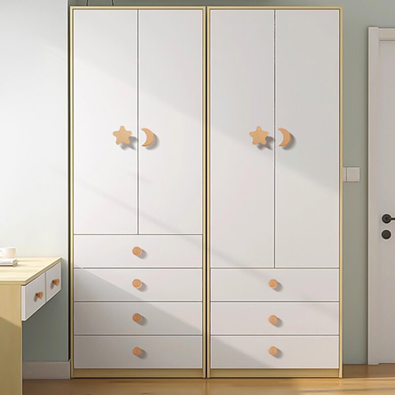 Kenop pegangan kayu bentuk kartun hewan, lemari kabinet laci pintu pegangan kayu Solid untuk furnitur anak-anak