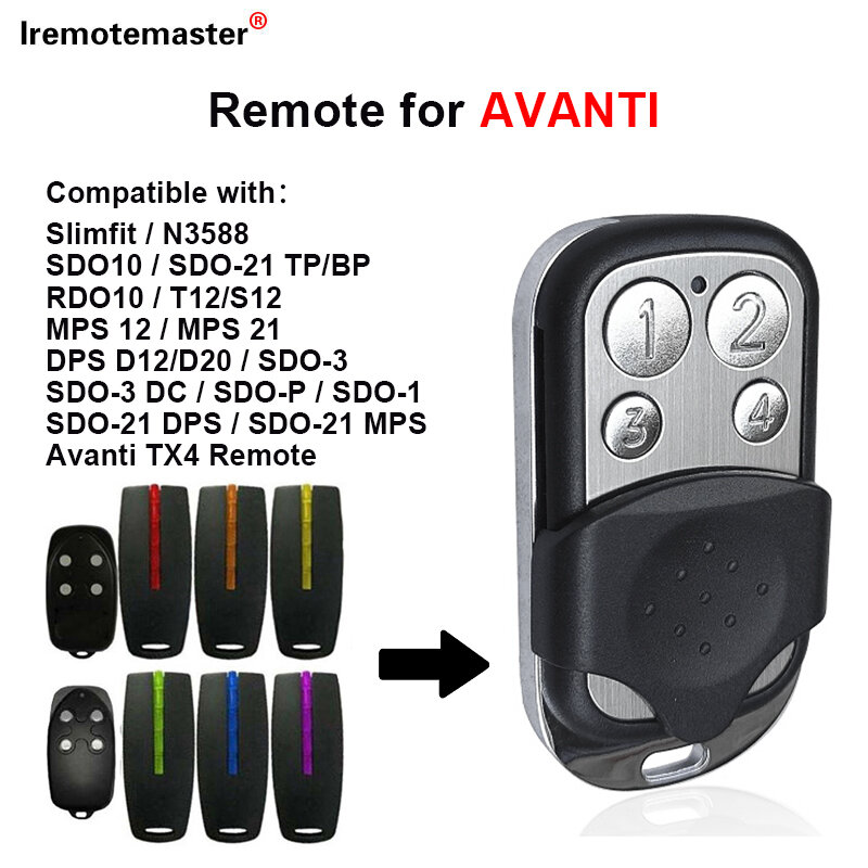 Télécommande de porte de garage compatible avec Avanti, Smile Lift, Ttage