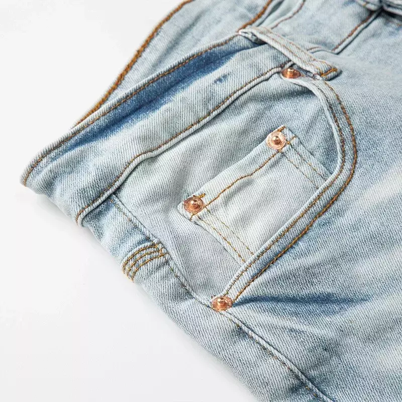 بنطلون جينز مخصص من روكا ، ساق مستقيمة ، بنطلون أنيق ونحيف ، أرجواني ، علامة تجارية عالية الجودة