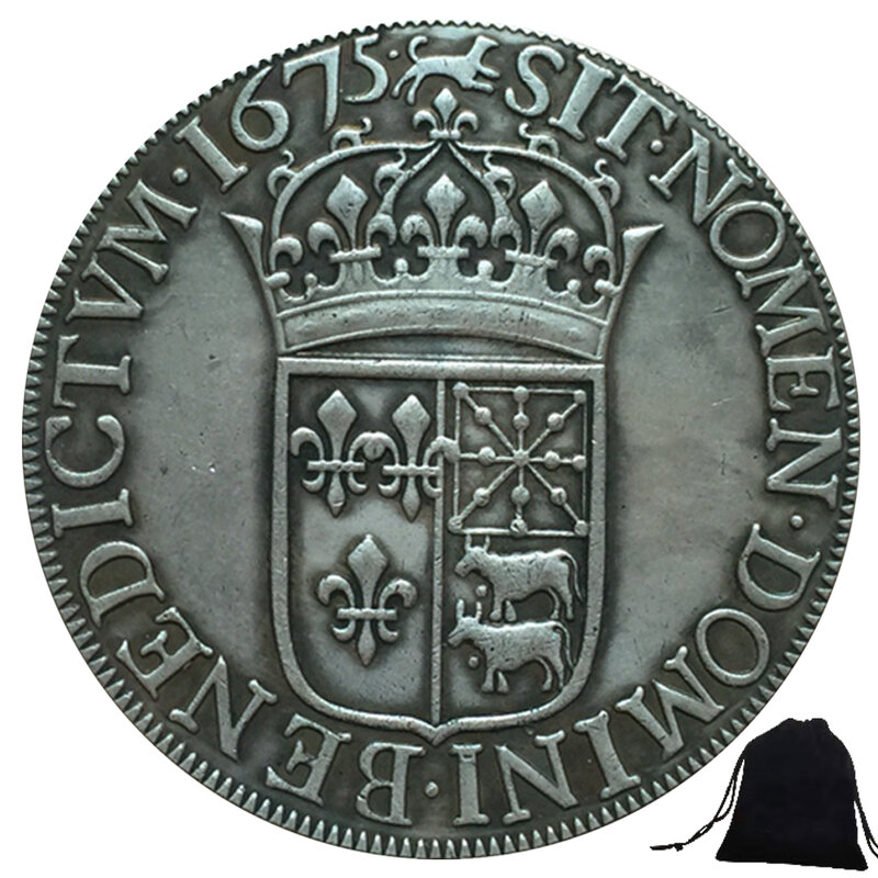 Moneda conmemorativa del imperio de la República Francesa, moneda de bolsillo conmemorativa de la suerte, moneda de decisión de club nocturno, bolsa de regalo, 1675