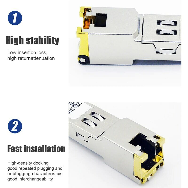 Port optique photoélectrique de gigabit de technologie de conversion de déchets originaux de gigabit au port électrique RJ45 pour le commutateur SFP-GE-T de réseau