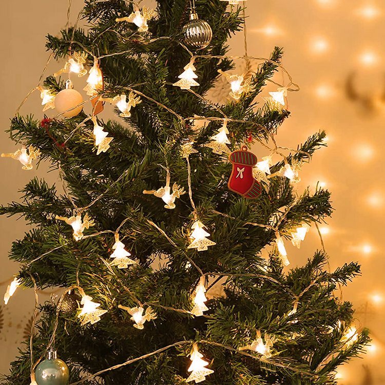 Guirxiété lumineuse LED pour sapin de Noël, flocon de neige, décoration de la maison, bannière, pendentif nickel é de lumière, décor de Noël, 2023
