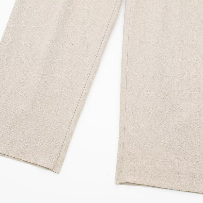 Новые модные удобные льняные однотонные прямые брюки для женщин для похудения