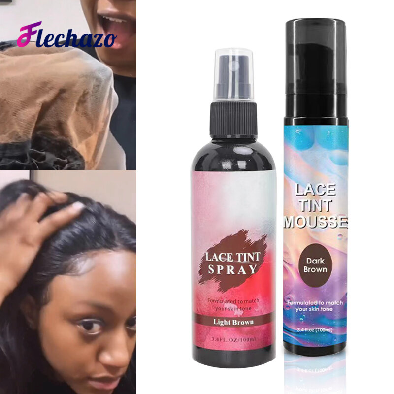 Lace Tint Mousse Impermeável Peruca Tint Spray Para Toupees Light Brown Wig Knots Healer Quick Dry Wig Grids Corretivo Sem Resíduo