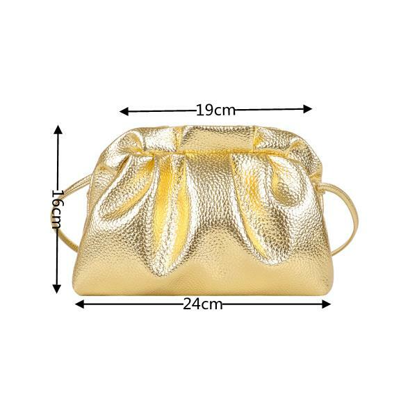 Luxuriöse Gold Wolke Tasche Für Frauen Leder Hobos Retro Wolke Crossbody-tasche Kleine Telefon Tasche Design Kupplung Clip Tasche Weibliche bolsa