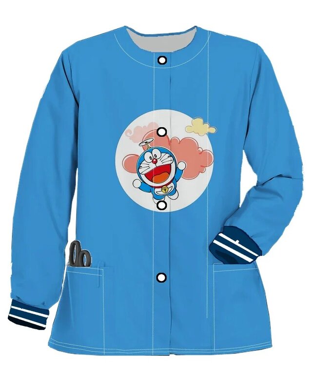 Nurse Autumn Cardigan Pocket Long Sleeved Plus Size Women's Clothing Free Shipping Winter Jackets for Women 2023 Korean Autumn