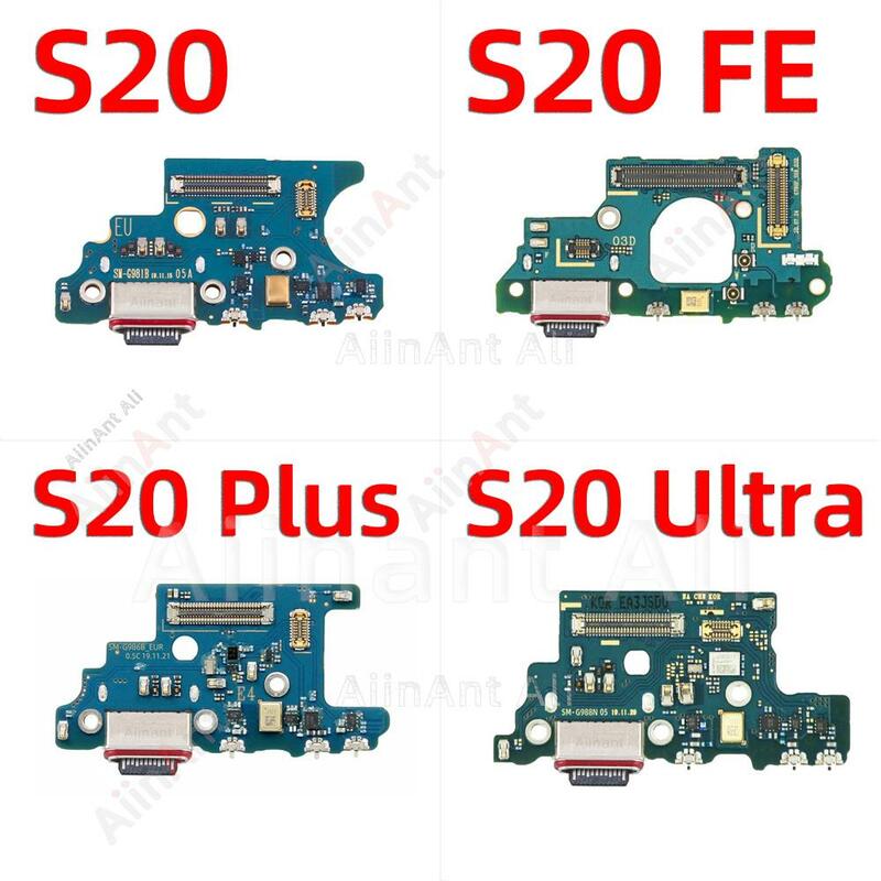 AiinAnt conector de placa de cargador USB, puerto de carga, Cable flexible, base Original For Samsung Galaxy S20 Ultra Plus FE S20 + G988B G988U G986B G986U G981B G981U G781B G780F G988N G986N G981N