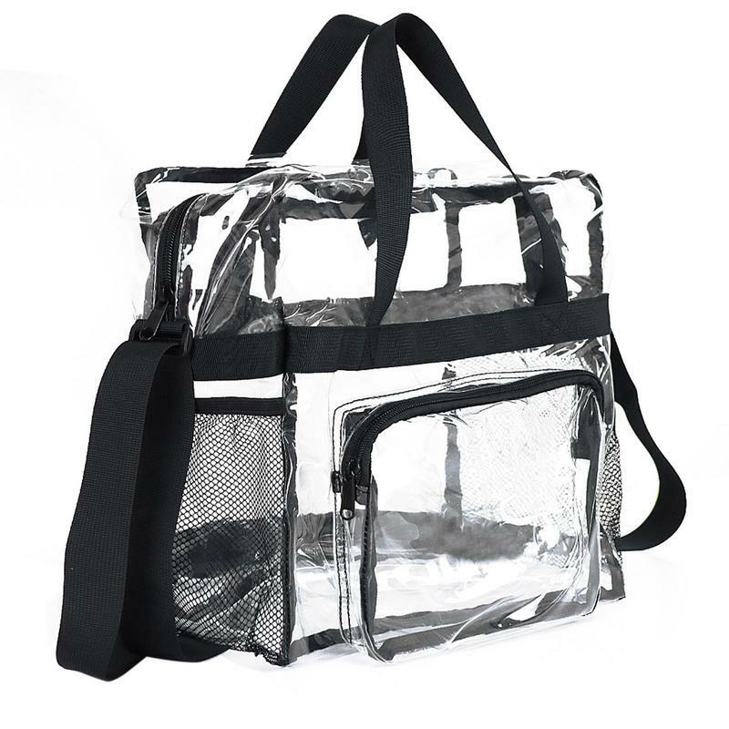 حقيبة حمل كبيرة شفافة ، معتمدة من الملعب ، شفافة ، انظر من خلال حقيبة حمل للعمل ، الرياضة ، ألعاب السفر ، الموضة الجديدة