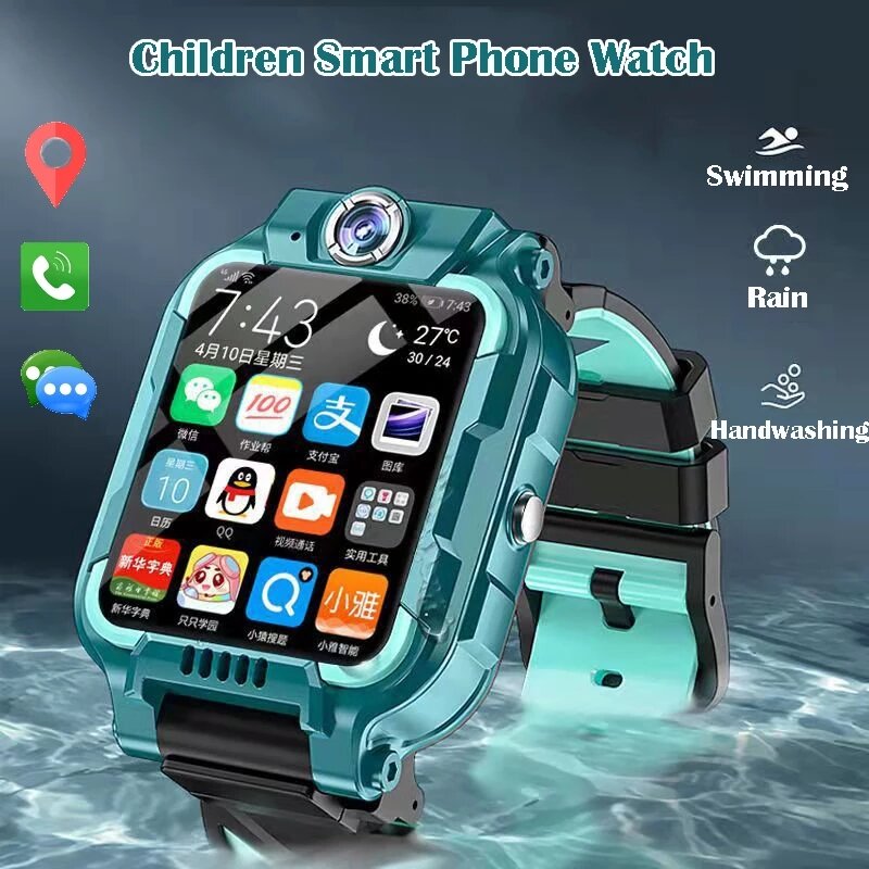 어린이용 스마트 워치, GPS, HD 통화, 음성 메시지, 방수, SIM 카드, SOS 사진, 4-16 세용