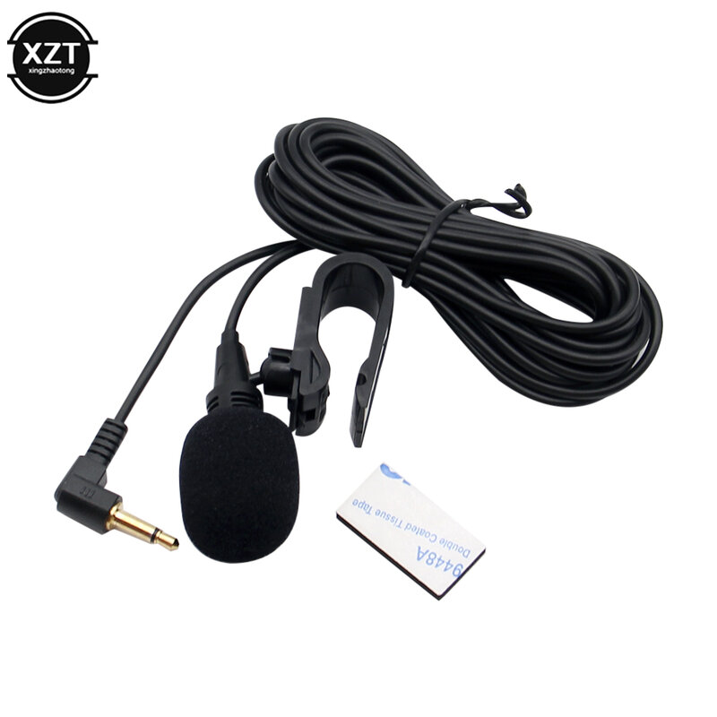 Mini micrófono de Audio para coche, Conector de Clip de 3,5mm, estéreo, profesional, con cable, externo, para DVD, Radio, 3m de largo