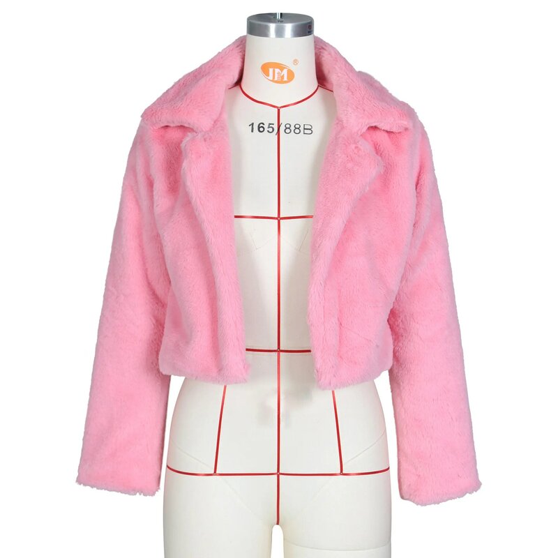 Jaqueta curta de pele sintética para mulheres, cardigã solto, casaco peludo, manga comprida, casacos, Y2K