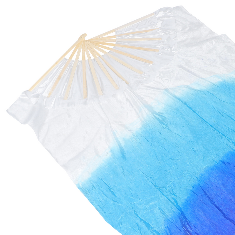2 buah portabel warna gradien kipas kain warna-warni kipas angin menari kinerja kipas