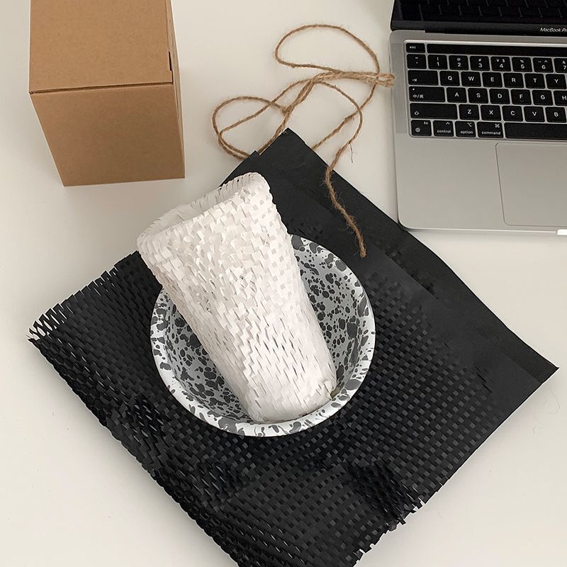 Embrulho Black Honeycomb Paper, Papel Kraft Tampão Reciclável, Transporte Gift Packaging Art, 30cm x 3m