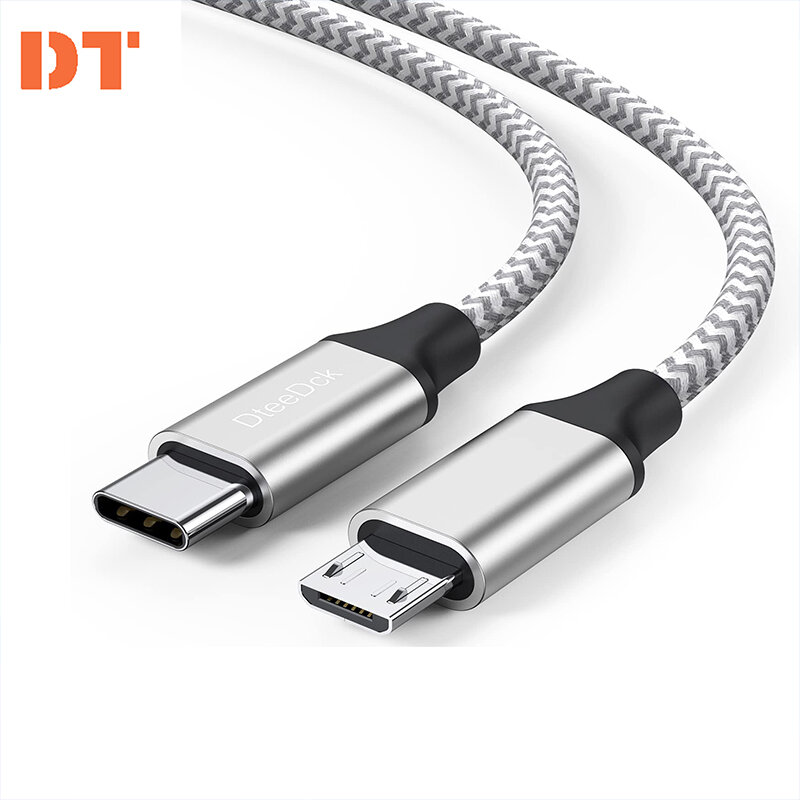 DteeDck USB C a Micro USB Cable Micro Tipo C Cable de carga USB-C USBC a Micro USB Cable de transmisión de datos para el teléfono portátil