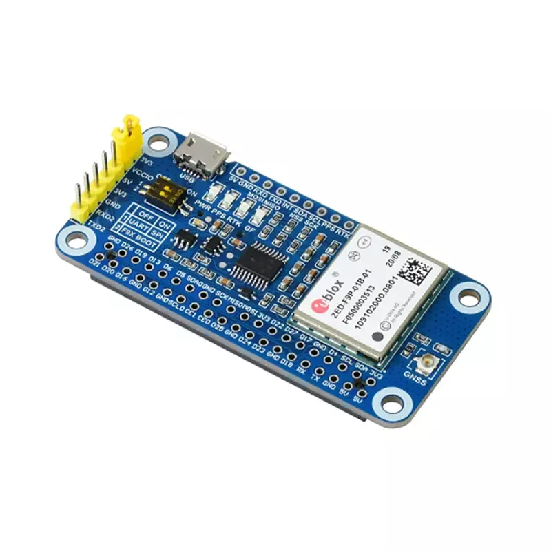 Waveshare ZED-F9P GPS-RTK cappello per Raspberry Pi, precisione del livello dei centimetri, modulo GPS differenziale RTK multibanda