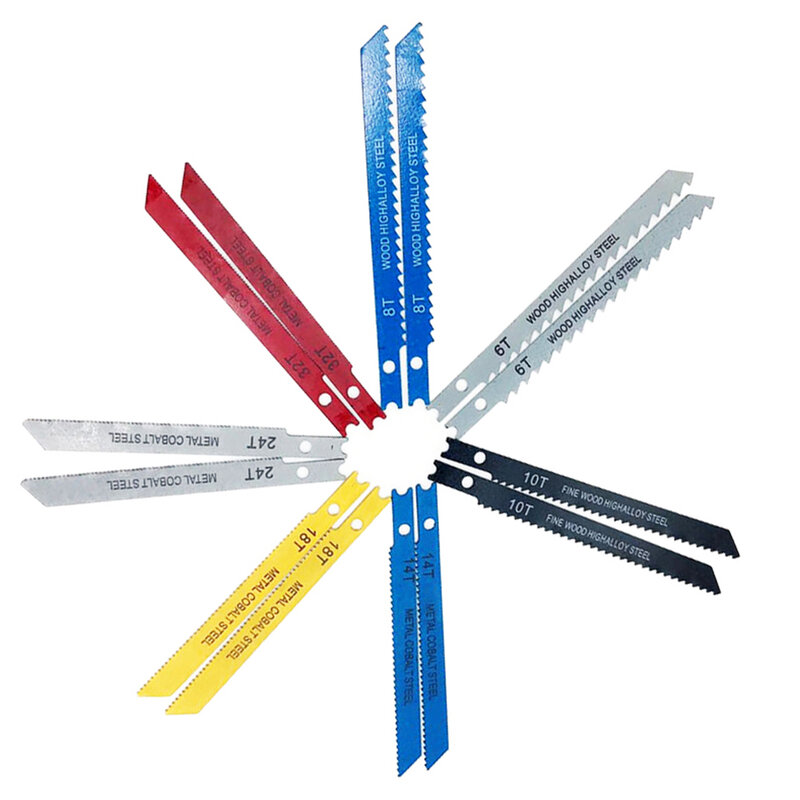 14Pcs U-Shank HCS Reciprocating Saw Blades Jigsaw Blade For Wood Pvc Plastic Aluminium Metal Cutting